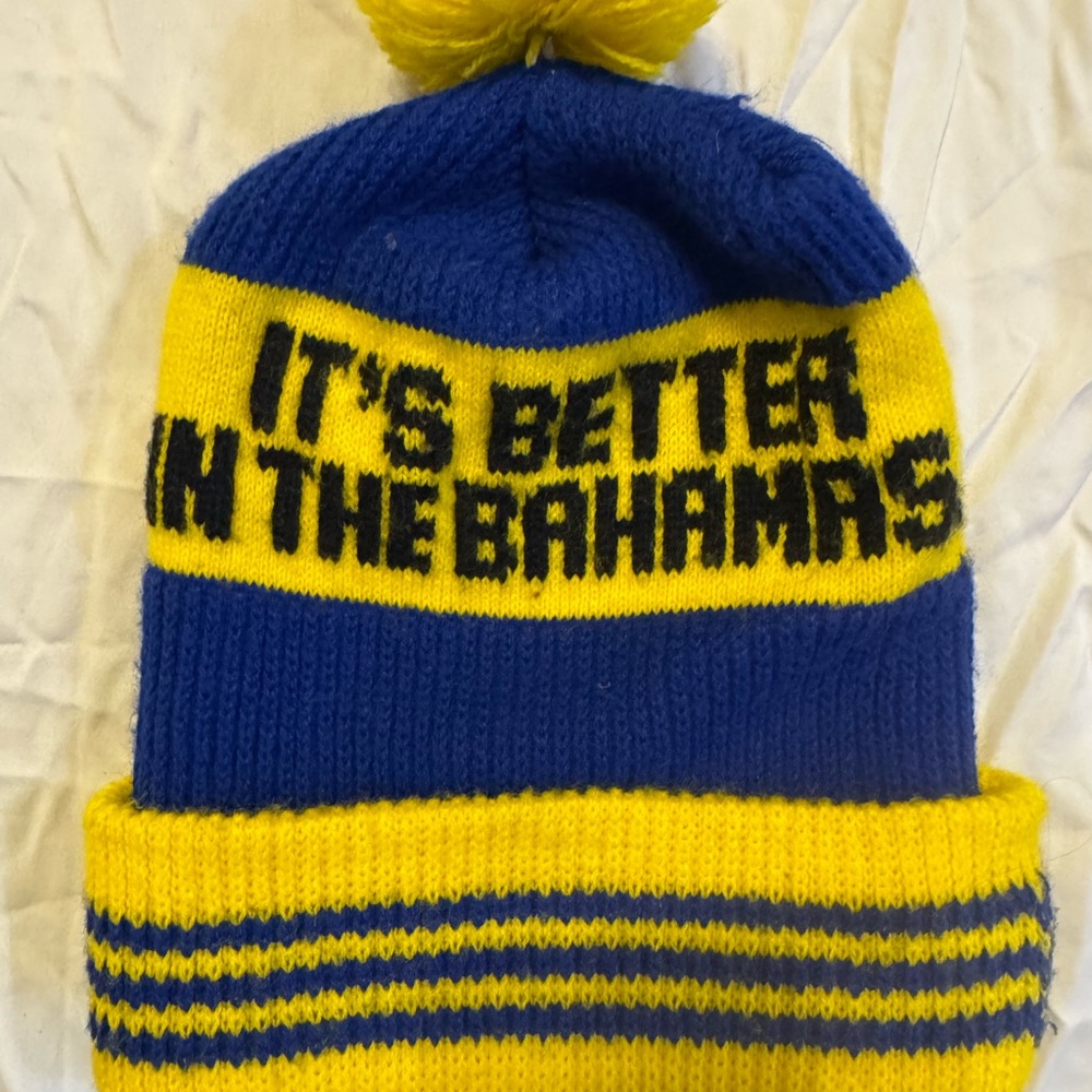 80’s Retro “It’s Better In The Bahamas” Ski Beanie Hat